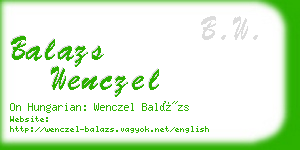 balazs wenczel business card